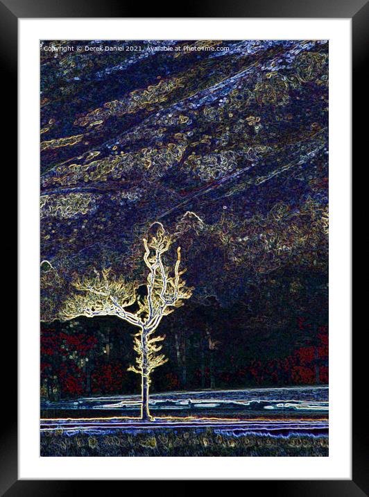 The Fire Tree Framed Mounted Print by Derek Daniel