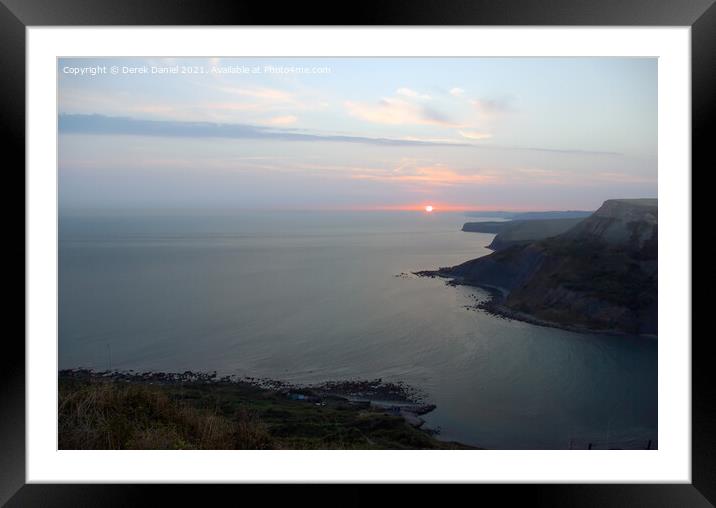 Overlooking Chapman's Pool Framed Mounted Print by Derek Daniel