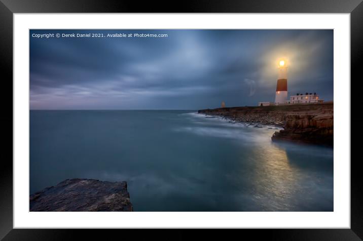 Portland Bill Lighthouse at dawn Framed Mounted Print by Derek Daniel