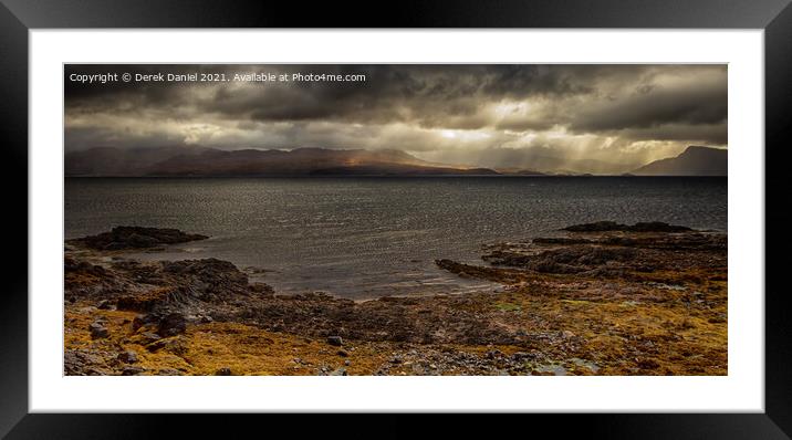 Dramatic, Moody Clouds over Loch Hourn, Skye Framed Mounted Print by Derek Daniel