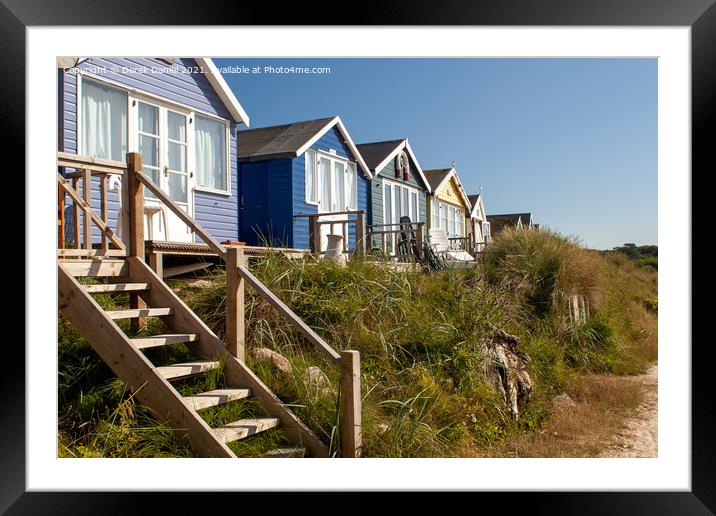 Beach huts at Hengistbury Head #2 Framed Mounted Print by Derek Daniel
