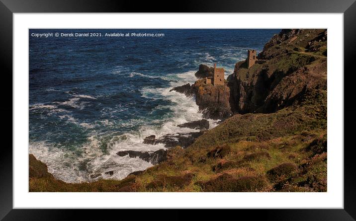 The Crowns, Botallack, St. Just, Cornwall Framed Mounted Print by Derek Daniel