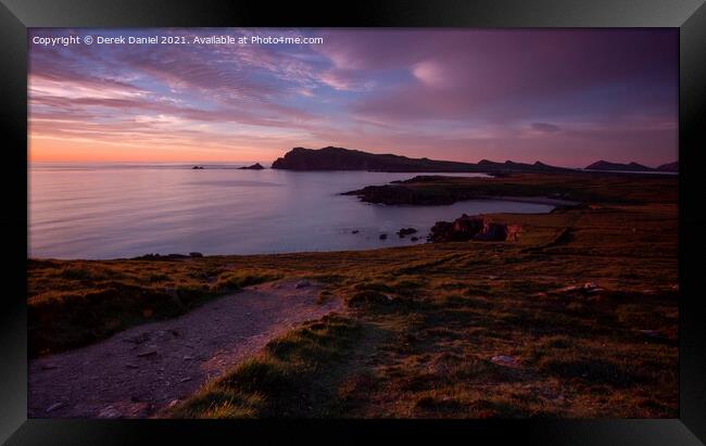 Sybil Head Sunset, Dingle Peninsula, Ireland (pano Framed Print by Derek Daniel
