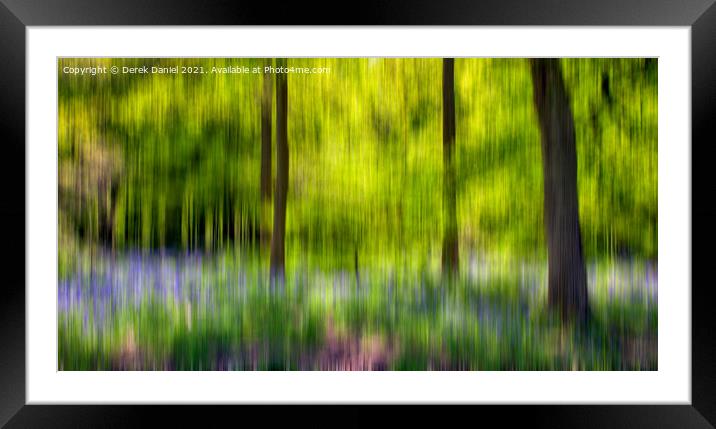 Bluebell Wood Impression Framed Mounted Print by Derek Daniel