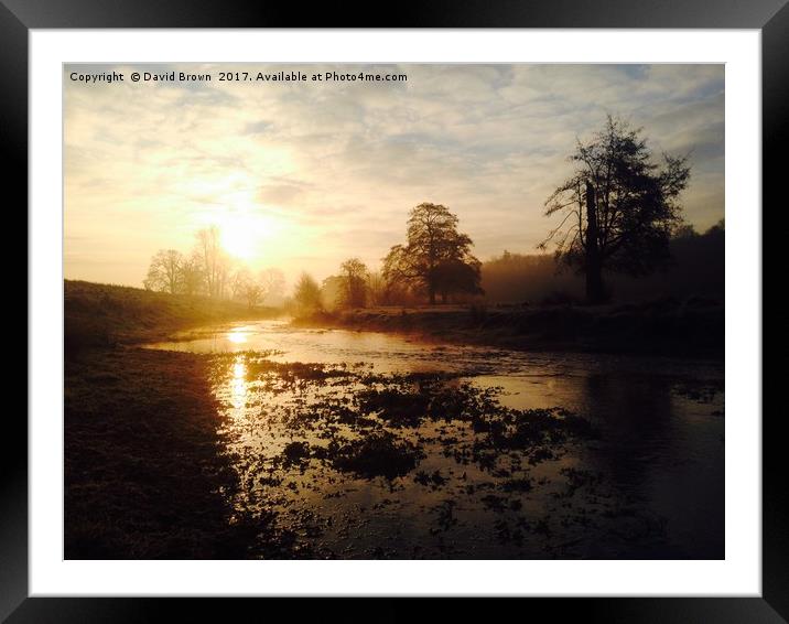 Sunrise on the River Chess Framed Mounted Print by David Brown