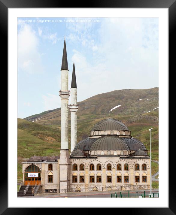 ERCIYES, TURKEY - MAY 5, 2018: Erciyes mosque near Mount Erciyes Framed Mounted Print by Sergii Petruk