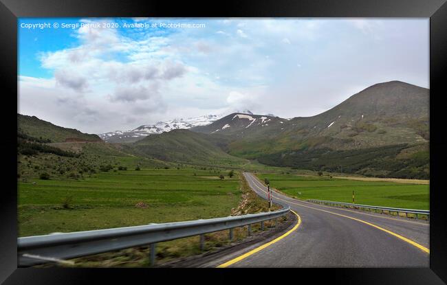 Road leading to the foot of Mount Erciyes in Turkey Framed Print by Sergii Petruk