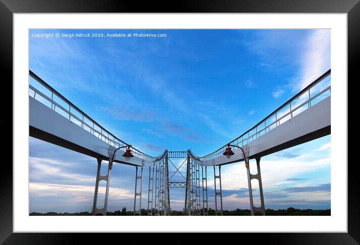 Symmetrical arches of the bridge are directed to the sky Framed Mounted Print by Sergii Petruk