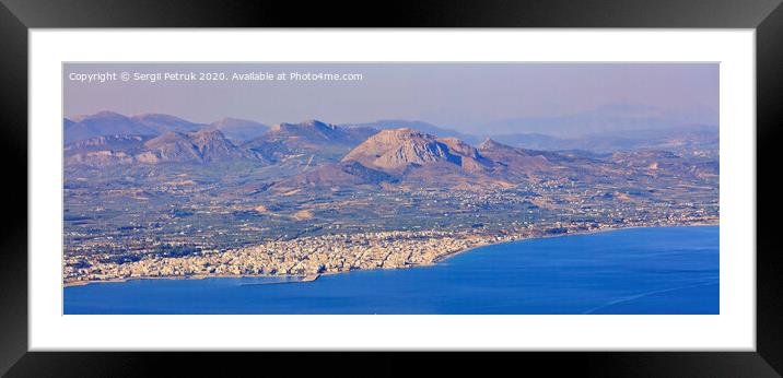 Panorama of Corinth city, Greece, aerial view. Framed Mounted Print by Sergii Petruk