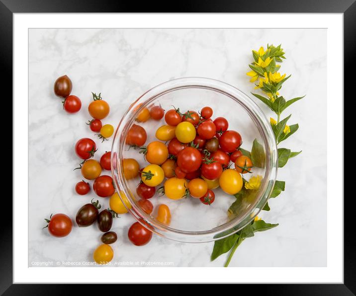 Cherry Tomatoes 3 Framed Mounted Print by Rebecca Cozart