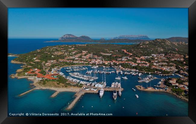 Porto Rotondo -port in Emerald Coast of Sardinia Framed Print by Viktoria Dorosevits