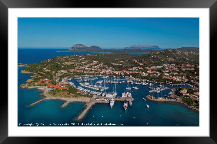 Porto Rotondo -port in Emerald Coast of Sardinia Framed Mounted Print by Viktoria Dorosevits