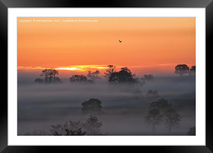 Misty sunrise  Framed Mounted Print by Will Badman