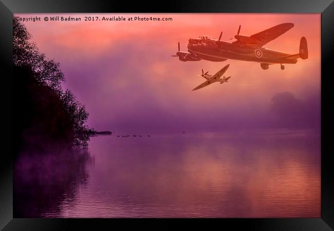 Lancaster at Sunrise Sutton Bingham Reservoir  Framed Print by Will Badman