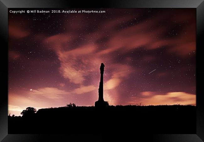 The night sky at Butleigh War Memorial  Framed Print by Will Badman
