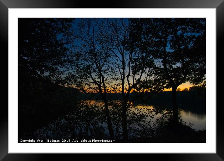 Sunset at Chard Reservoir Somerset uk  Framed Mounted Print by Will Badman