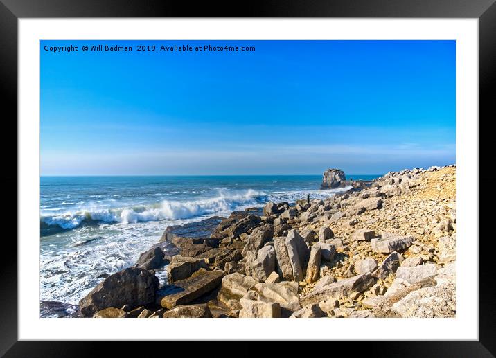 Portland Bill Dorset Framed Mounted Print by Will Badman