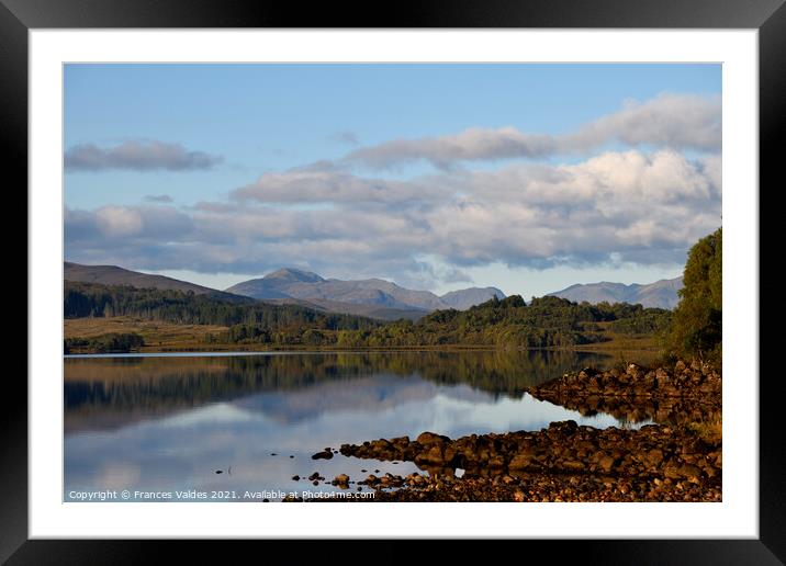 Reflections Loch Garry Scotland Framed Mounted Print by Frances Valdes