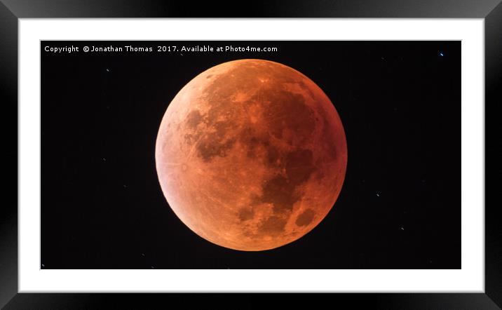 Supermoon Lunar Eclipse Framed Mounted Print by Jonathan Thomas