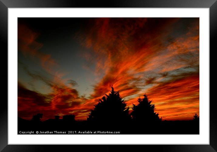 orange cloudscape Framed Mounted Print by Jonathan Thomas