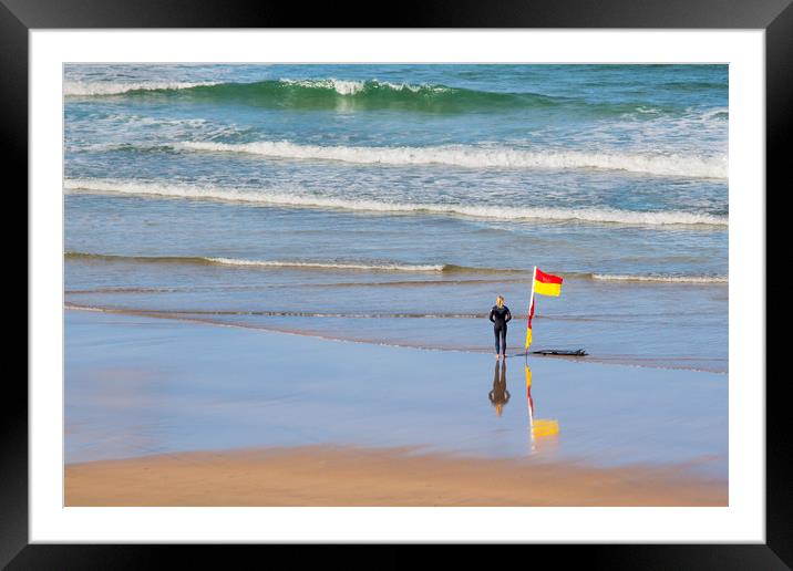 Waiting for the Surf Framed Mounted Print by David Belcher