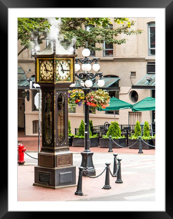 Gas Town steam clock Vancouver Framed Mounted Print by David Belcher