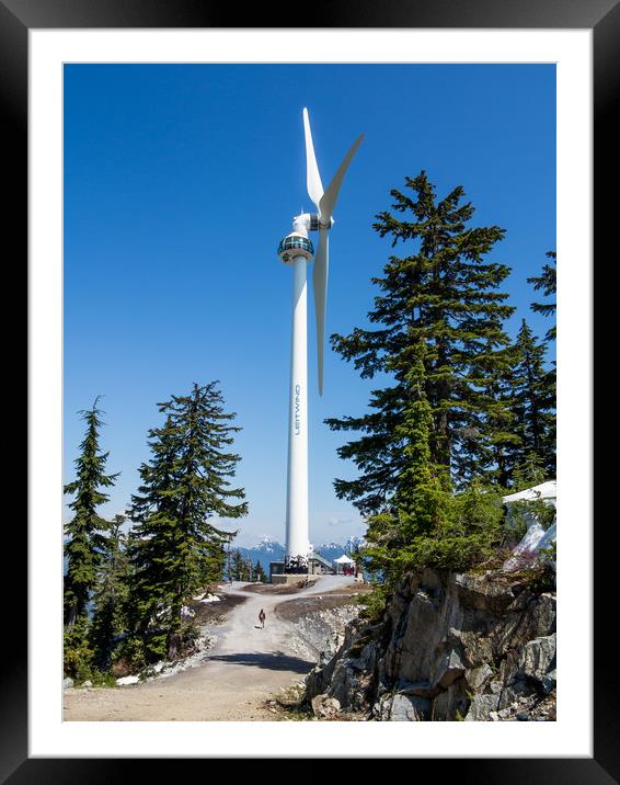 Wind turbine Grouse Mountain Framed Mounted Print by David Belcher