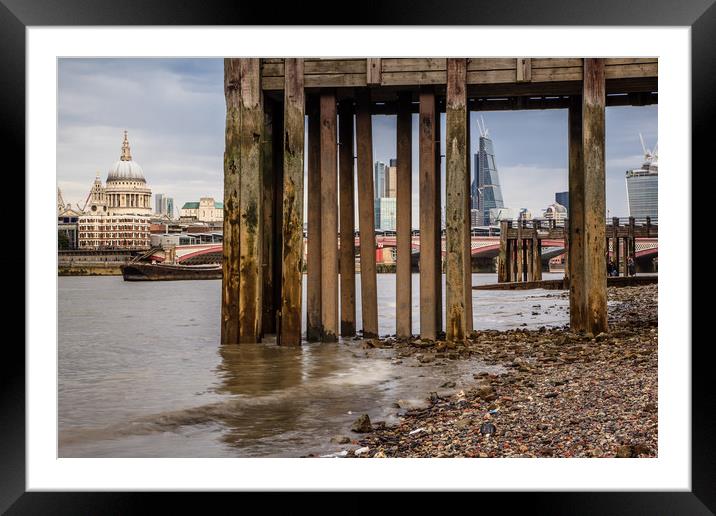 View from under the pier Framed Mounted Print by David Belcher