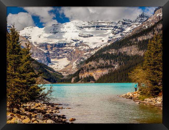 Lake Louise Banff National Park Canada Framed Print by David Belcher