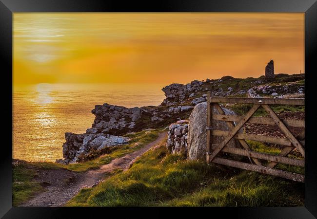 Cornish Sunset Framed Print by David Belcher