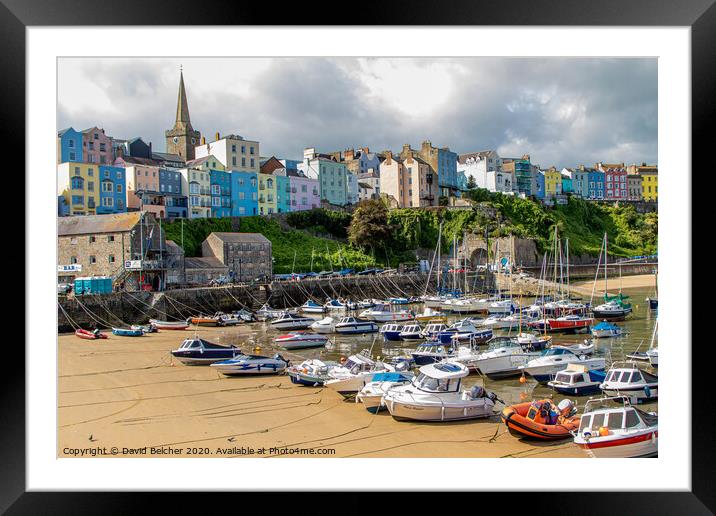 Tenby Harbour Framed Mounted Print by David Belcher