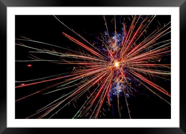 Firework explosion Framed Mounted Print by David Belcher