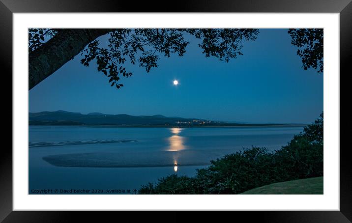 Moonlight over Harlech Framed Mounted Print by David Belcher