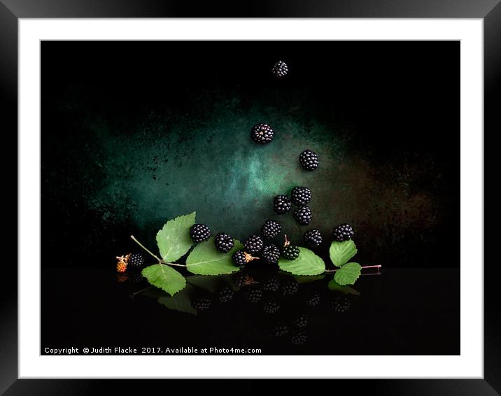 Wild blackberries Framed Mounted Print by Judith Flacke