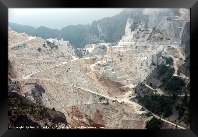 Marble quarry, Carrara, Italy. Framed Print by Judith Flacke