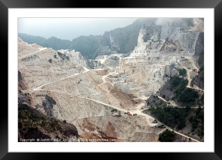 Marble quarry, Carrara, Italy. Framed Mounted Print by Judith Flacke