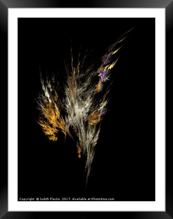 Grasses. Abstract fractal art. Framed Mounted Print by Judith Flacke