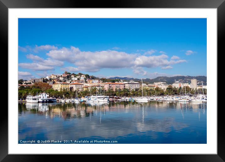 City of La Spezia, Liguria, Italy. Harbour and sea Framed Mounted Print by Judith Flacke