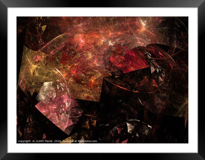 Creativity. Dark abstract with red. Framed Mounted Print by Judith Flacke