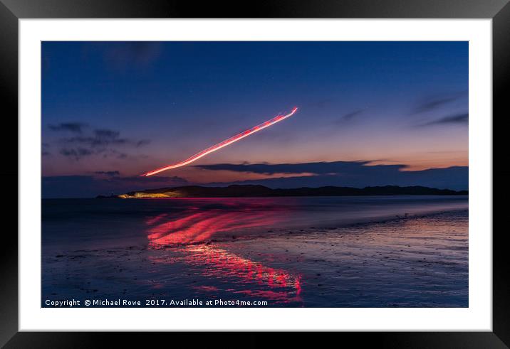 Helicopter Light Painting   Framed Mounted Print by Michael Rowe