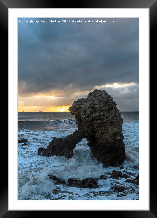 Sunrise at easington beach. Framed Mounted Print by David Morton