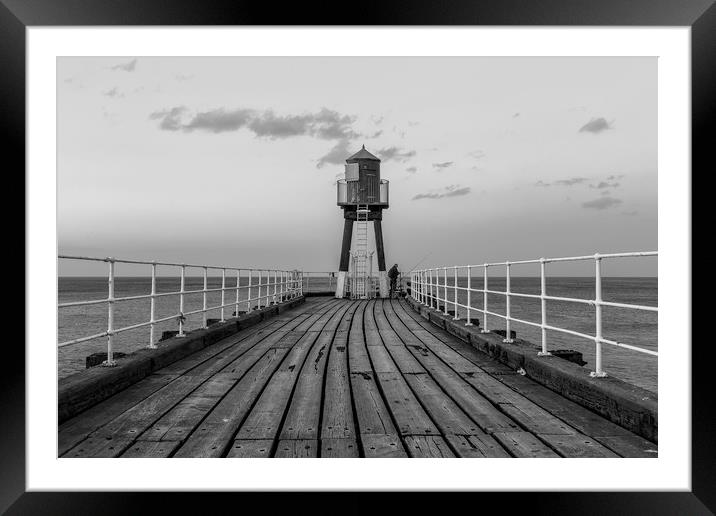 Whitby pier Framed Mounted Print by David Morton
