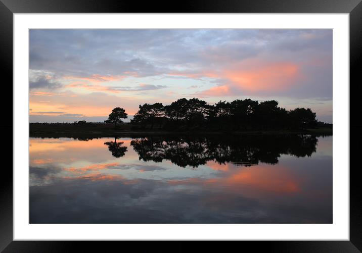 Hatchet Pond at Sunset Framed Mounted Print by Ursula Rodgers