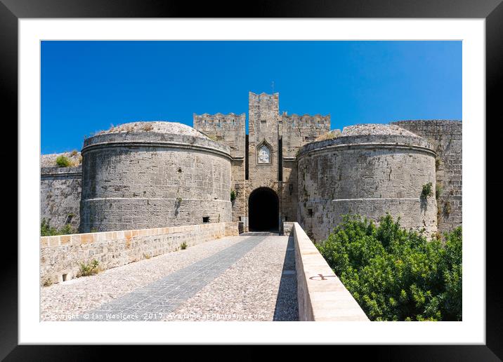 Castle Gates Rhodes Greece Framed Mounted Print by Ian Woolcock