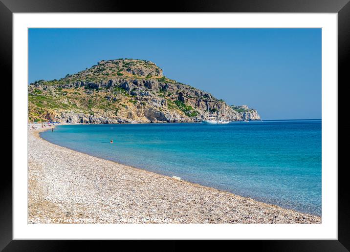 Afandou Beach Rhodes Greece Framed Mounted Print by Ian Woolcock
