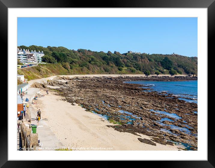 Castle Beach Falmouth Cornwall England Framed Mounted Print by Ian Woolcock