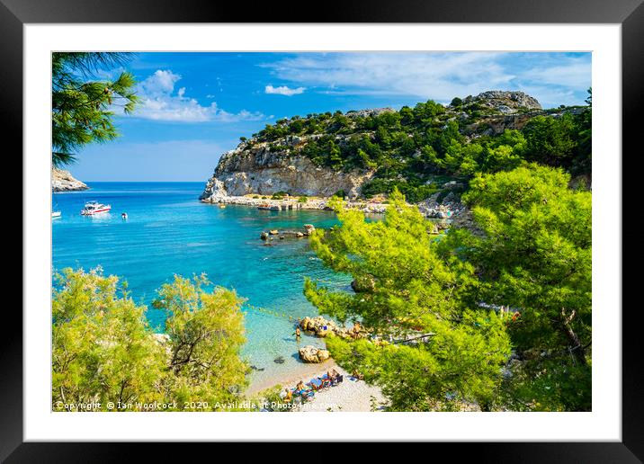 Anthony Quinn Bay Rhodes Greece Framed Mounted Print by Ian Woolcock