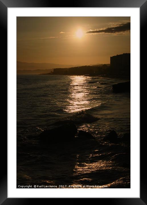 Sunset Over The Spainish Coast  Framed Mounted Print by Karl Lawrence