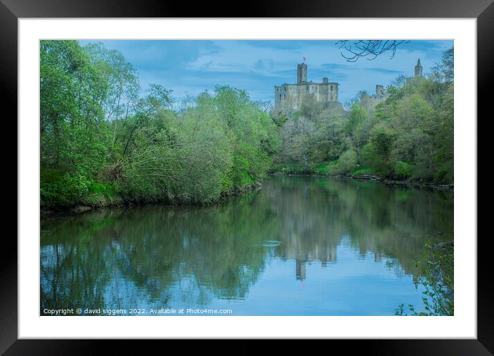 Walkworth Castle River Coquet Northumberland Framed Mounted Print by david siggens