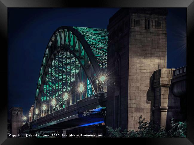 Iconic Tyne bridge Framed Print by david siggens